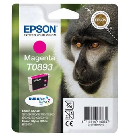Tinteiro Epson Magenta T0893 Tinta Durabrite Ultra (c/alarme Rf+am)
