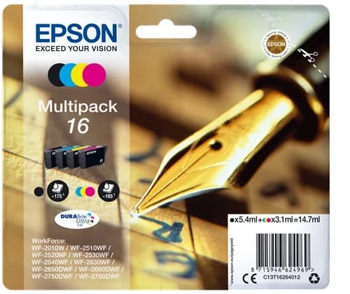 Epson T1626 Pack de 4 Cartuchos de Tinta Original – C13T16264012