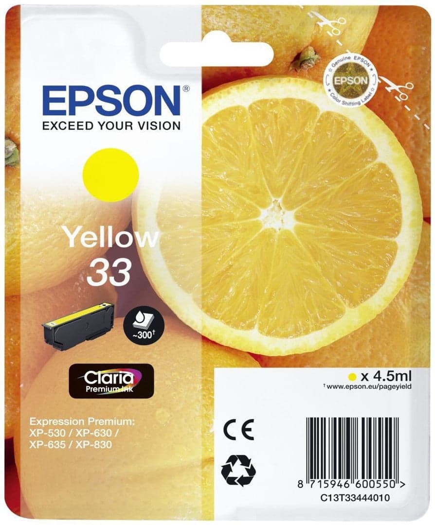 Epson Oranges C13T33444022 tinteiro 1 unidade(s) Original Amarelo