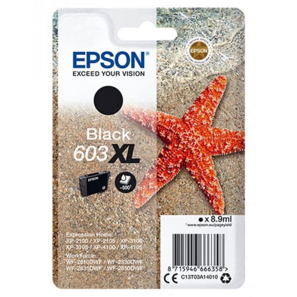 Tinteiro EPSON 603XL Black C13T03A14010