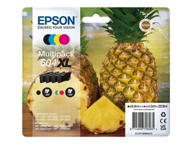 MULTIPACK 4 TINTEIROS ORIGINAIS EPSON 604XL CORES