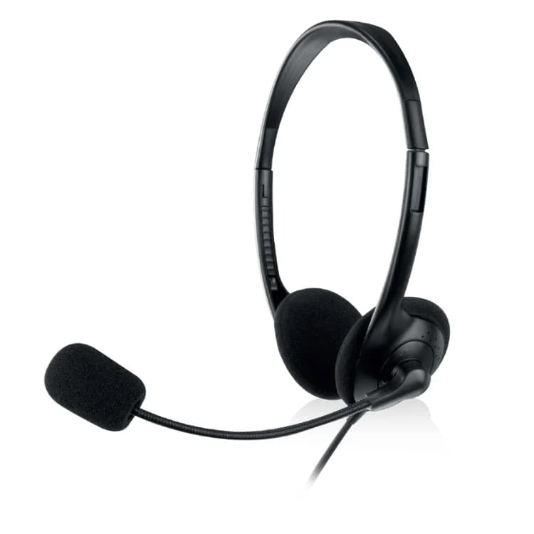 Ewent EW3563 Binaural Fita de Cabeça Black Conjunto de Auscultadores e Microfone - EW3563