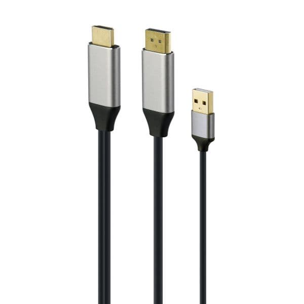 Gembird Cabo Adaptador Ativo HDMI Macho 4K 60Hz para DisplayPort Macho 2m Preto - A-HDMIM-DPM-01