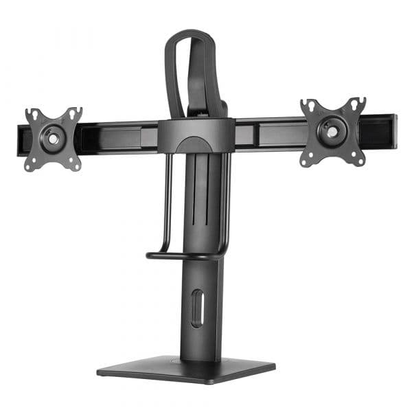 Suporte de Secretária Gembird MS-D2-01 Double Monitor Desk Mount (Altura Ajustável) 17" - 27" Preto