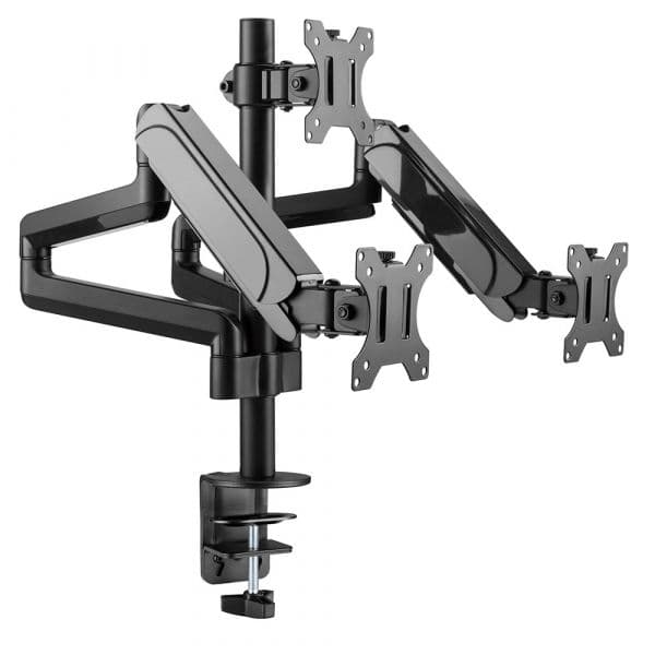 Suporte de Secretária Gembird MA-DA3-01 Triple Monitor Desk Mount (Full-Motion) 17" - 27" Preto