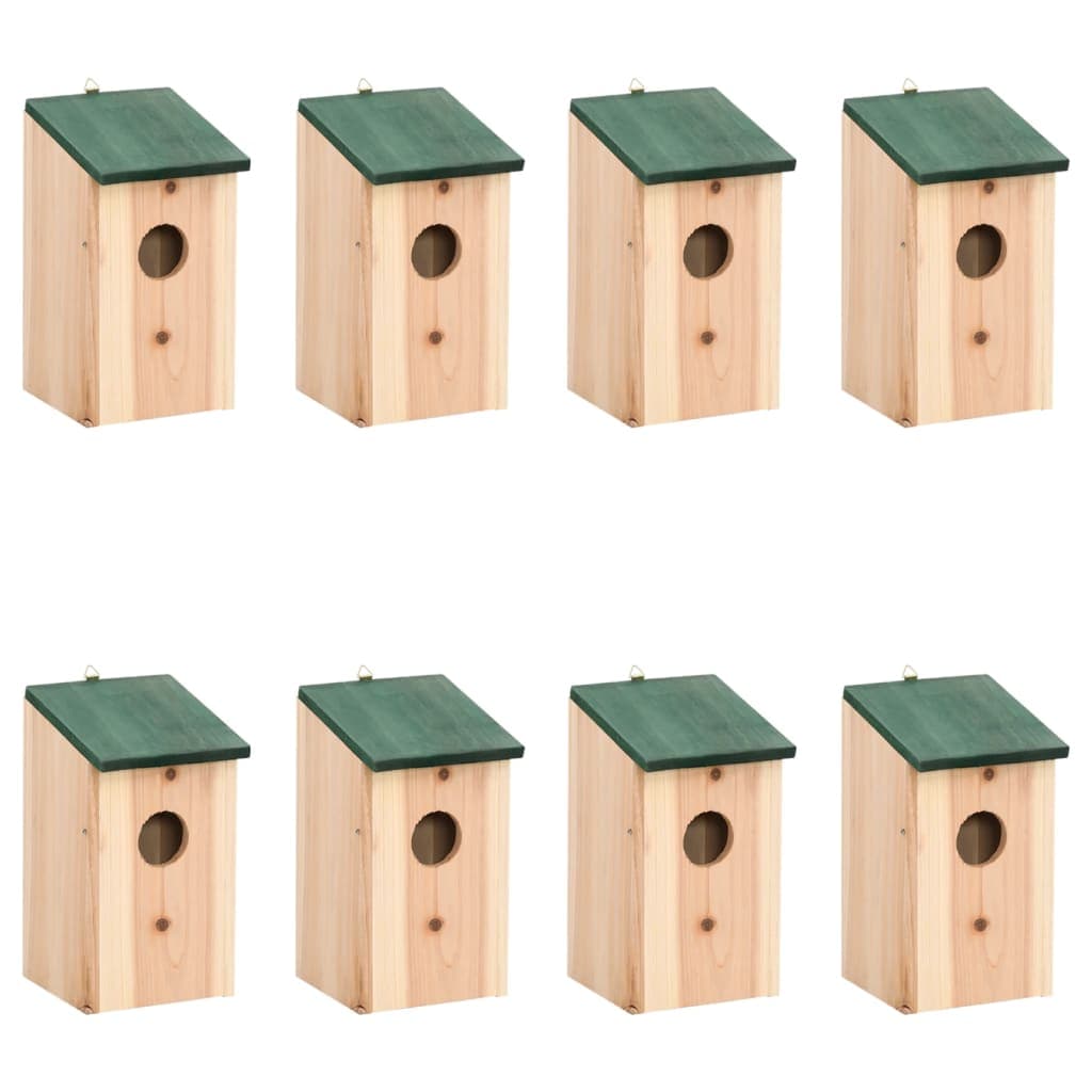 vidaXL Casas para pássaros 8 pcs madeira 12x12x22 cm