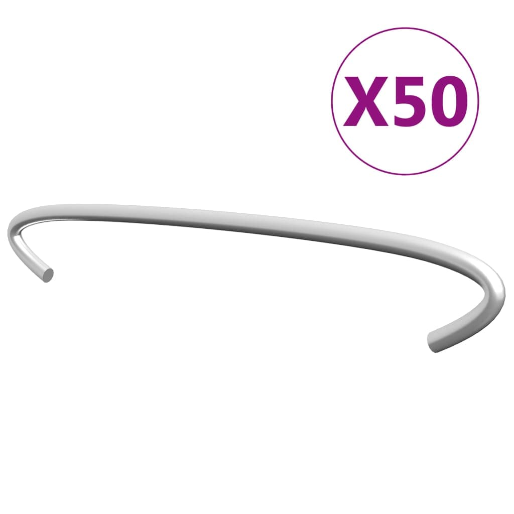 vidaXL Ganchos para gabiões 50 pcs aço galvanizado 15 cm