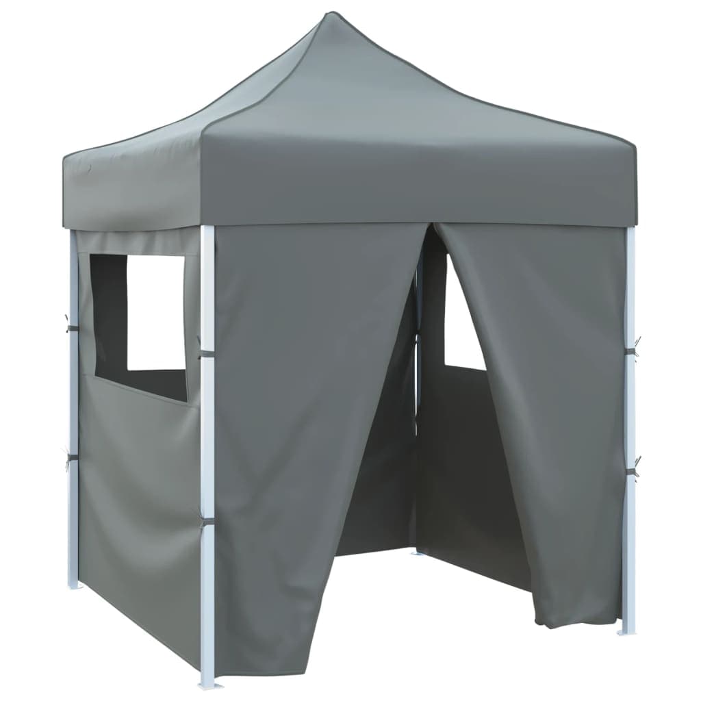 vidaXL Tenda dobrável profissional festas 4 paredes 2x2m aço antracite
