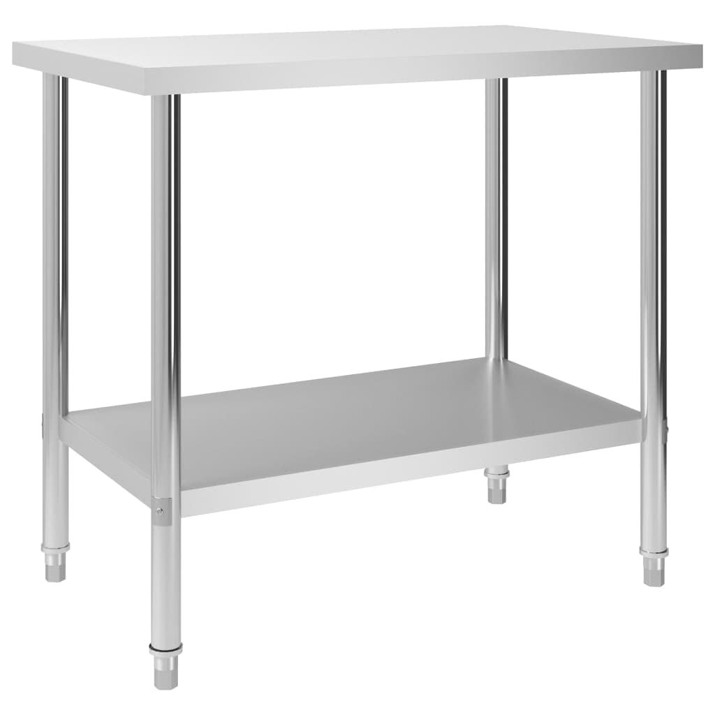 Mesa de Trabalho de Cozinha 100x60x85 cm Inox - 51188
