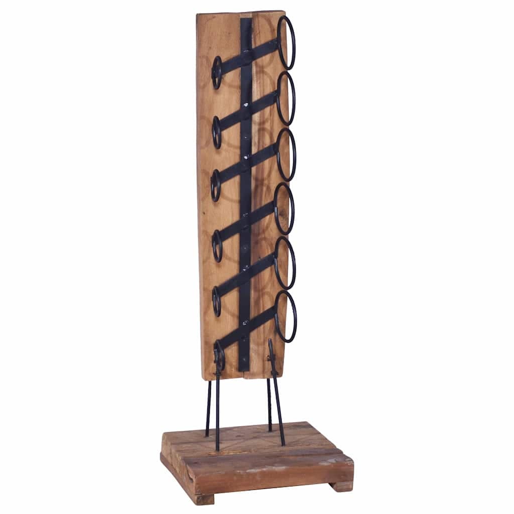 vidaXL Garrafeira p/ 6 garrafas 35x35x100 cm madeira de teca maciça