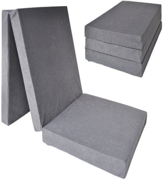 Colchão de campismo extra espesso 195x70x15 cm cinzento