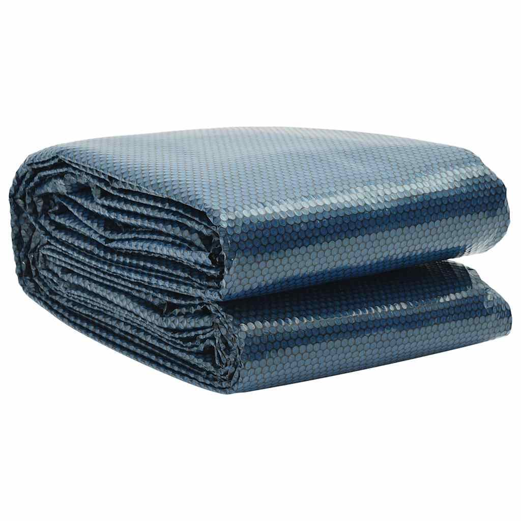 vidaXL Película p/ piscina PE solar flutuante 1000x500 cm preto e azul