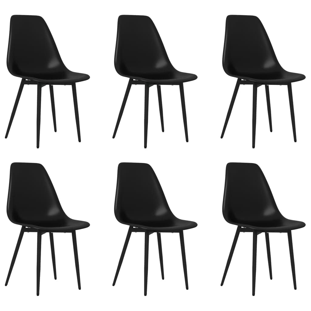 vidaXL Cadeiras de jantar 6 pcs PP preto