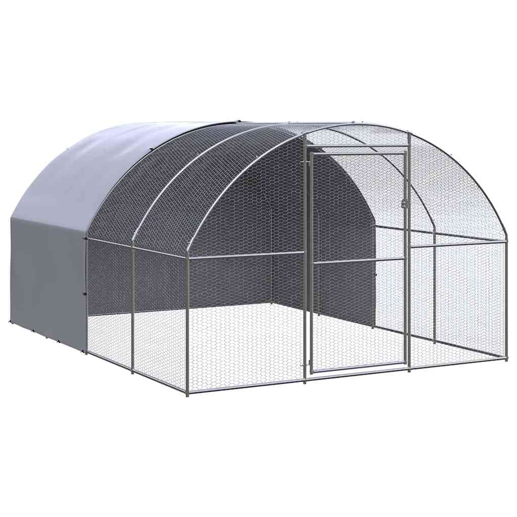 Galinheiro de Exterior 3x4x2 M Aço Galvanizado - 3095473