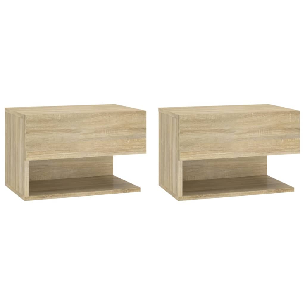 vidaXL Mesas de cabeceira montagem na parede 2 pcs carvalho sonoma