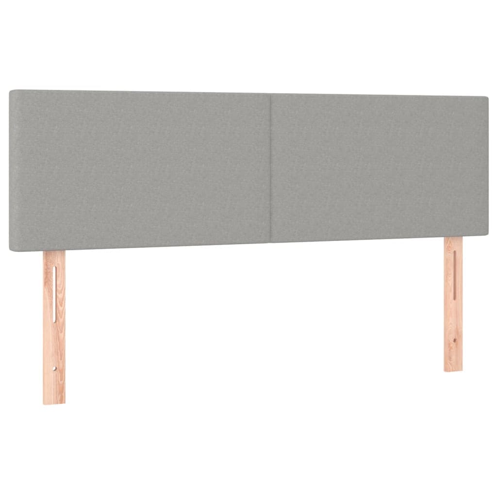 vidaXL Cabeceiras cinzento-claro 144x5x78/88 cm tecido