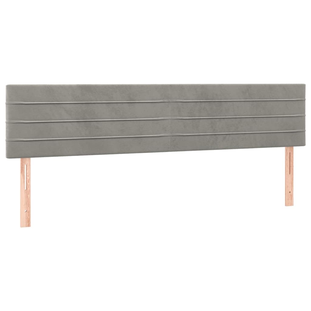 vidaXL Cabeceiras cinzento-claro 160x5x78/88 cm veludo