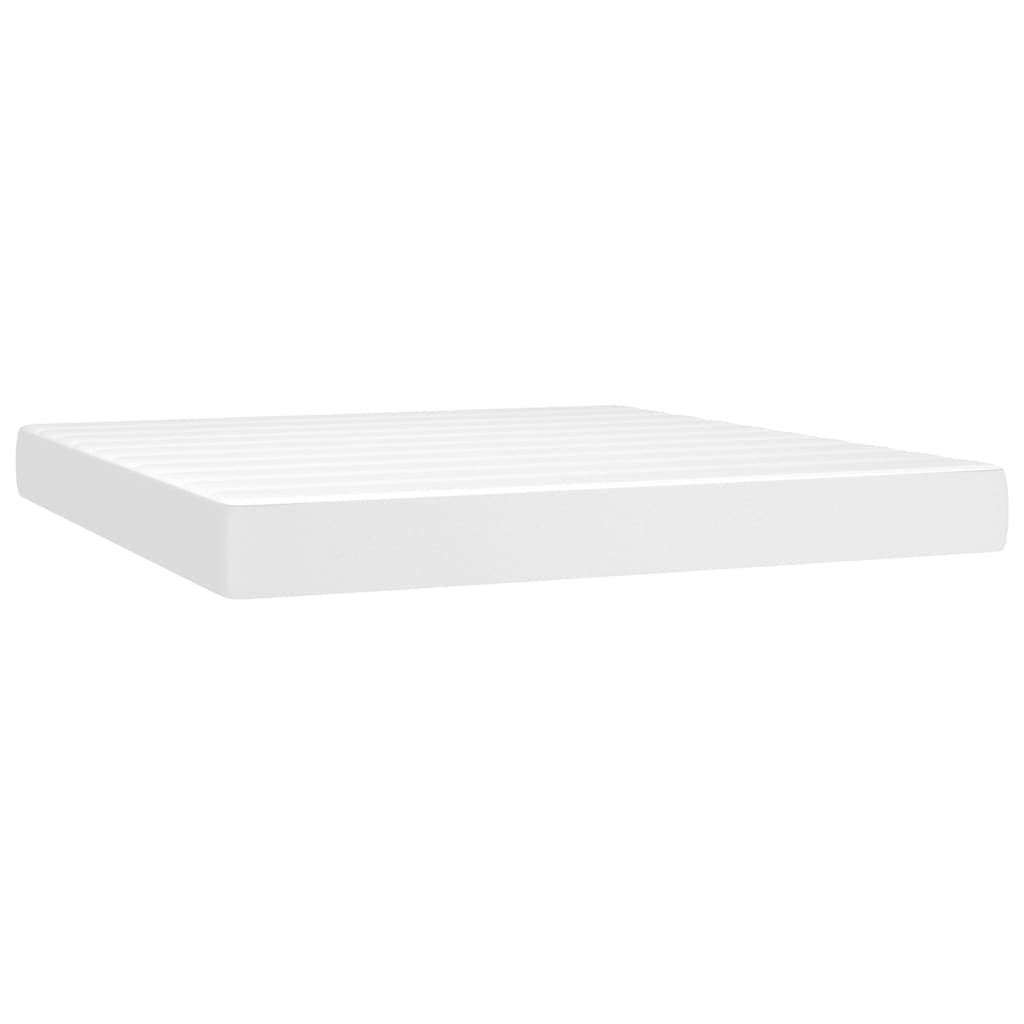 vidaXL Colchão de molas ensacadas firmeza média 160x200x20cm couro artificial branco