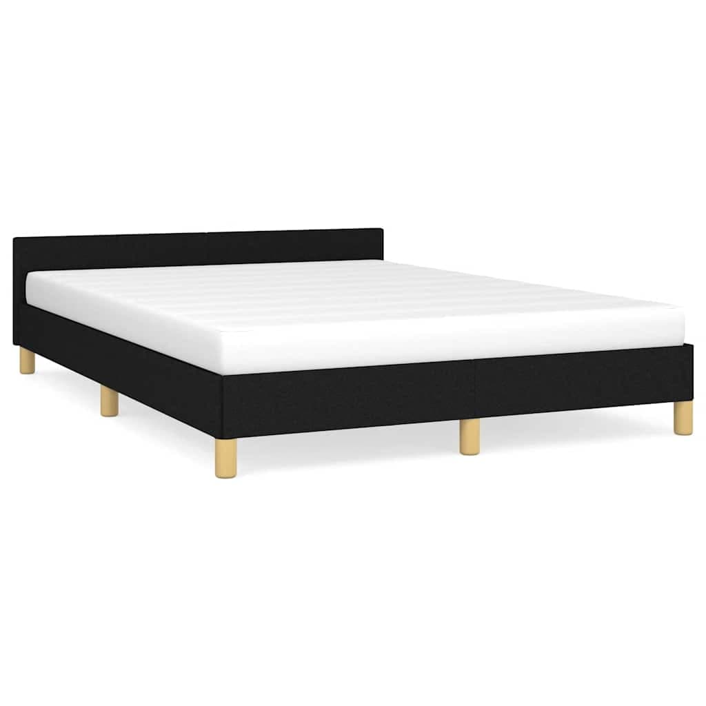 vidaXL Estrutura de cama sem colchão 140x200 cm tecido preto