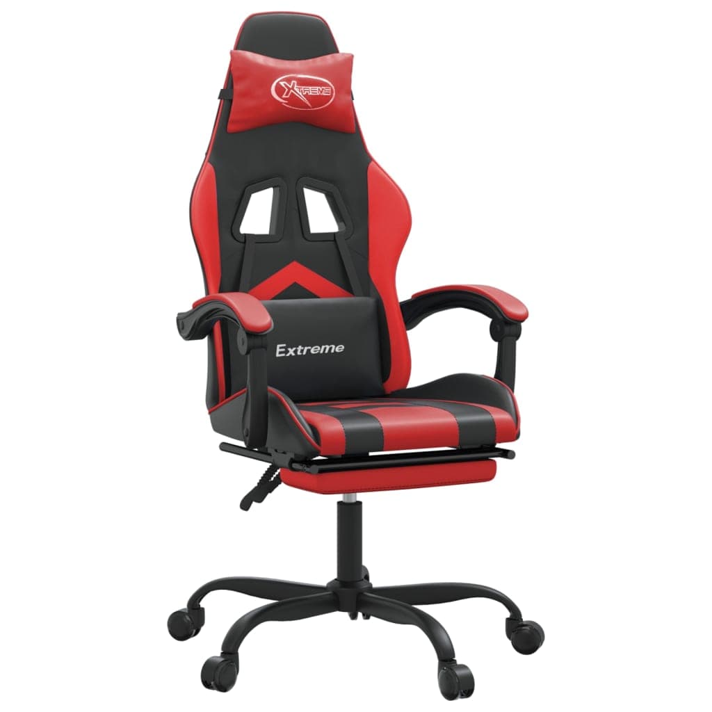 Cadeira Gaming Giratória C/ Apoio Couro Artific. Preto/vermelho