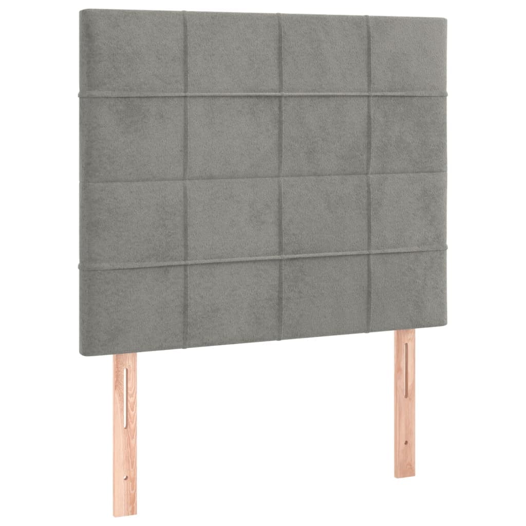Cabeceira de Cama 2 Peças Veludo 90x5x78/88 cm Cinzento-claro - 3116368