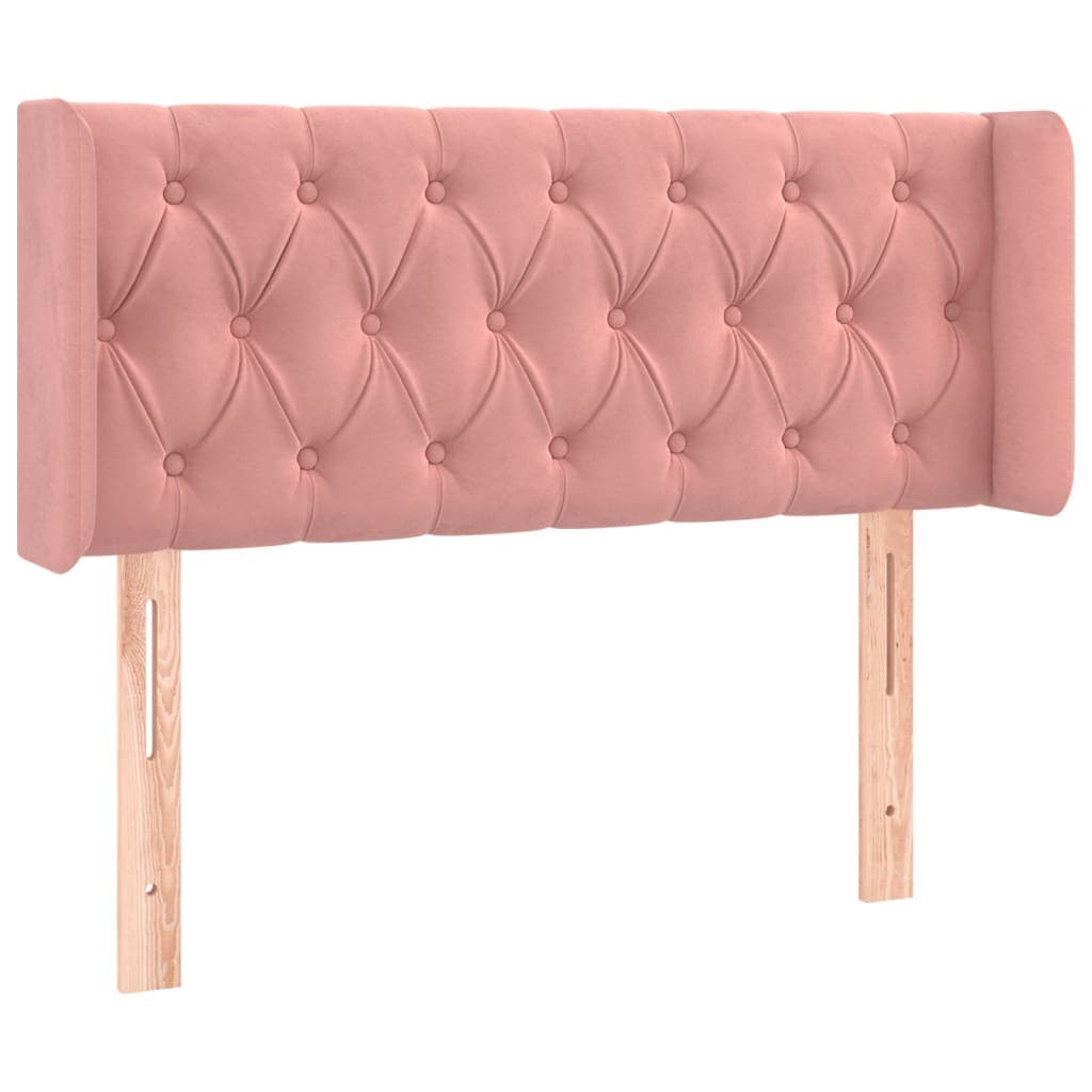 vidaXL Cabeceira de Cama com Abas Veludo 103x16x78/88 cm Rosa - 3554774497