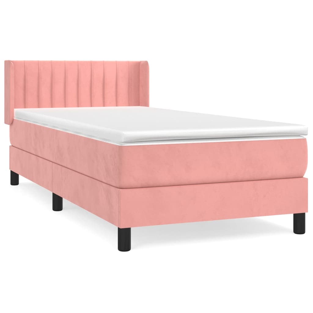 vidaXL Cama com Molas/colchão 80x200 cm Veludo Rosa - 441494735