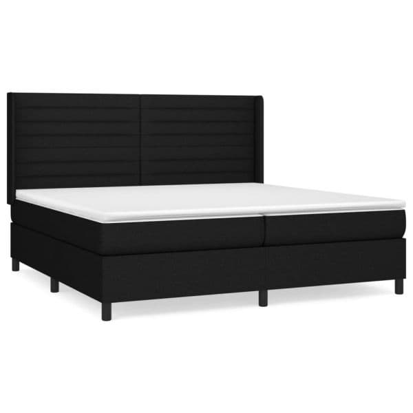 vidaXL Cama com Molas/colchão 200x200 cm Tecido Preto - 857567494