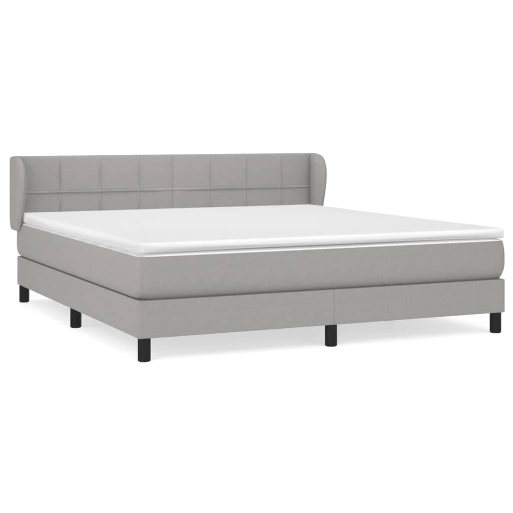 vidaXL Cama com molas/colchão 180x200 cm tecido cinzento-claro