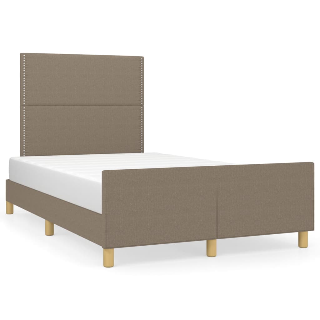 vidaXL Estrutura cama sem colchão 120x200 cm tecido cinza-acastanhado