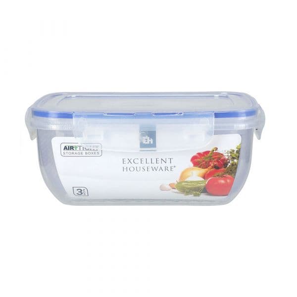 Excellent Houseware Lancheiras 024001010 Plástico Preto 400ml 800ml 1.4L 3 Unidades