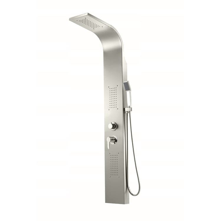 Painel de duche com hidromassagem em aço inox