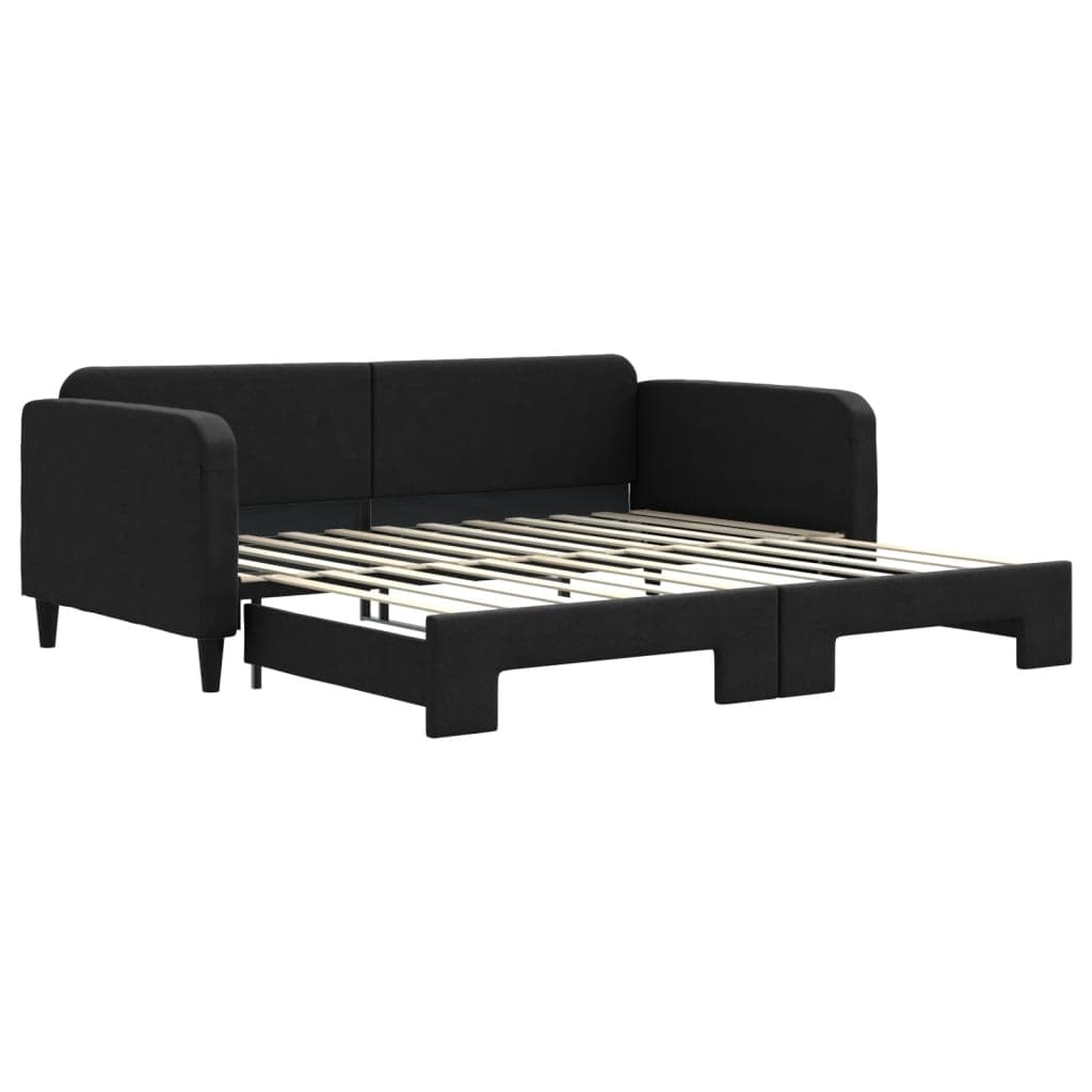 vidaXL Sofá-cama com gavetão 100x200 cm tecido preto