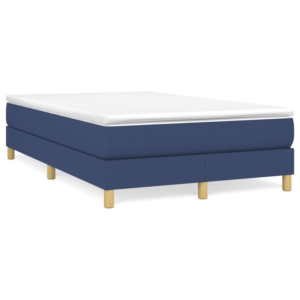 vidaXL Cama com molas/colchão 120x200 cm tecido azul
