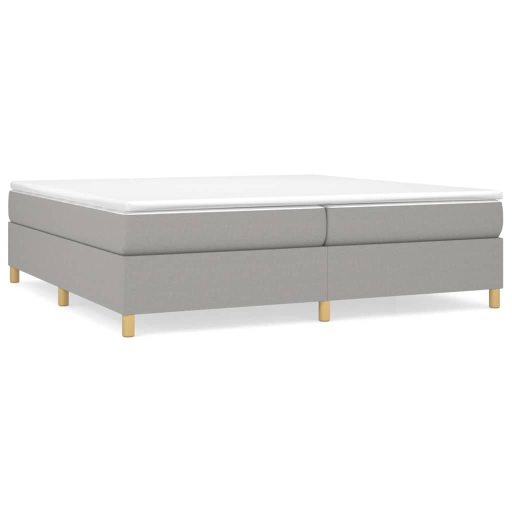 vidaXL Cama com molas/colchão 200x200 cm tecido cinza-claro