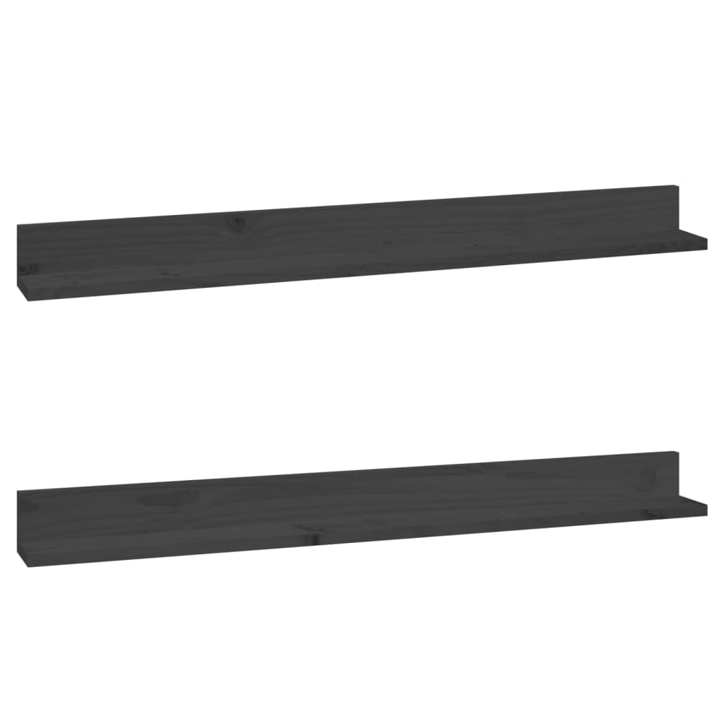 vidaXL Prateleiras de parede 2 pcs 110x11x9 cm pinho maciço cinzento