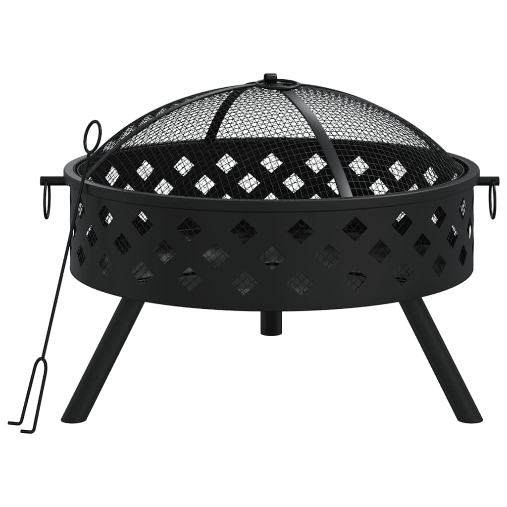vidaXL Braseira com atiçador 58 cm XXL aço