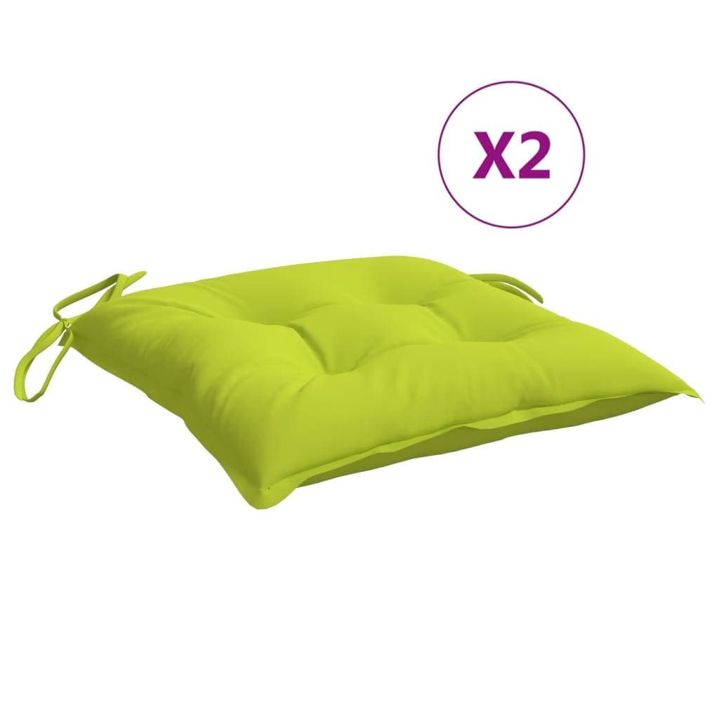 vidaXL Almofadões de cadeira 2 pcs tecido oxford verde brilhante
