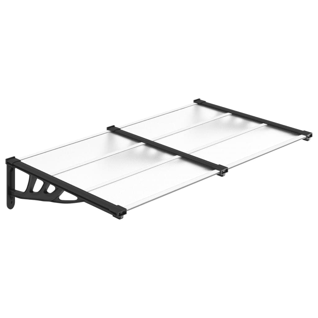 vidaXL Toldo para porta 152,5x90 cm policarbonato preto/transparente