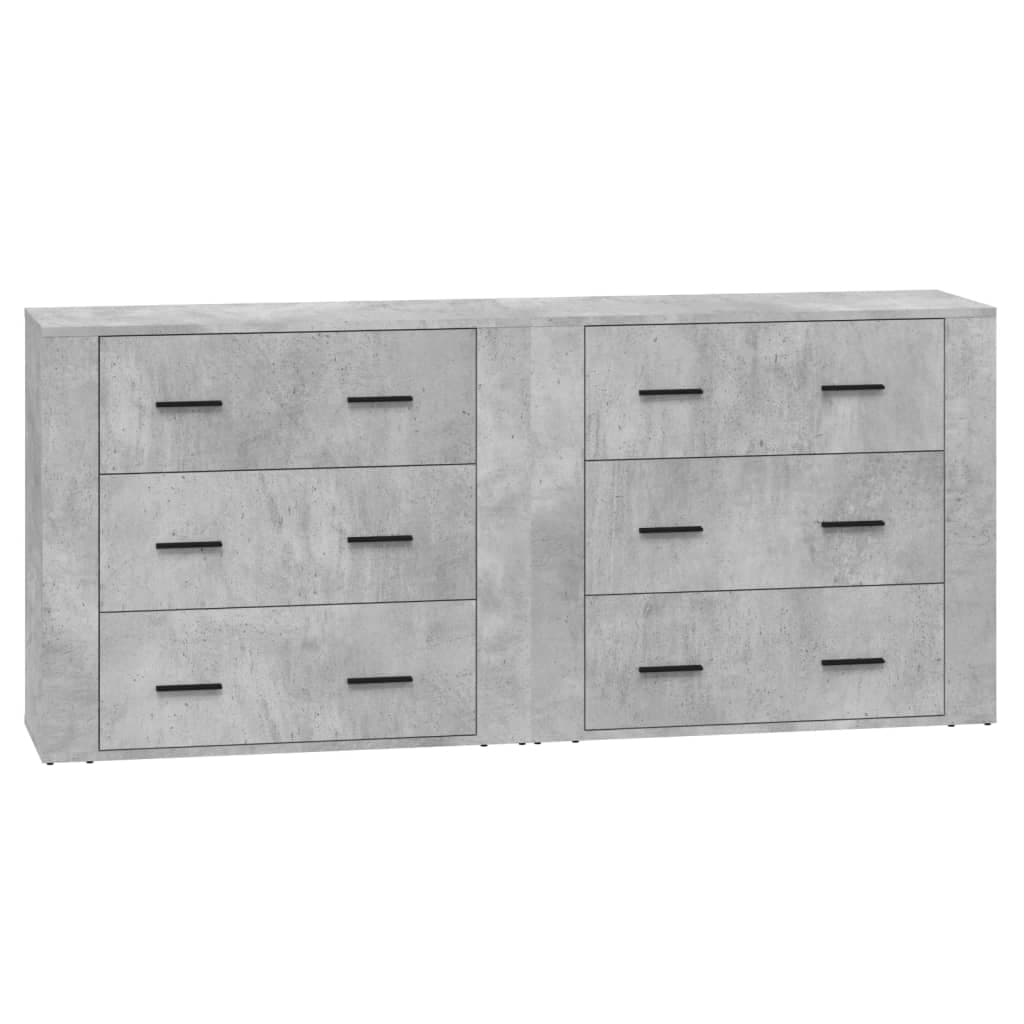 vidaXL Aparadores 2 pcs derivados de madeira cinzento cimento
