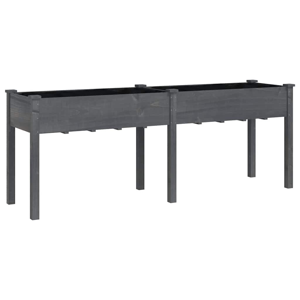vidaXL Vaso/floreira c/ forro 203x53x76 cm madeira de abeto maciça