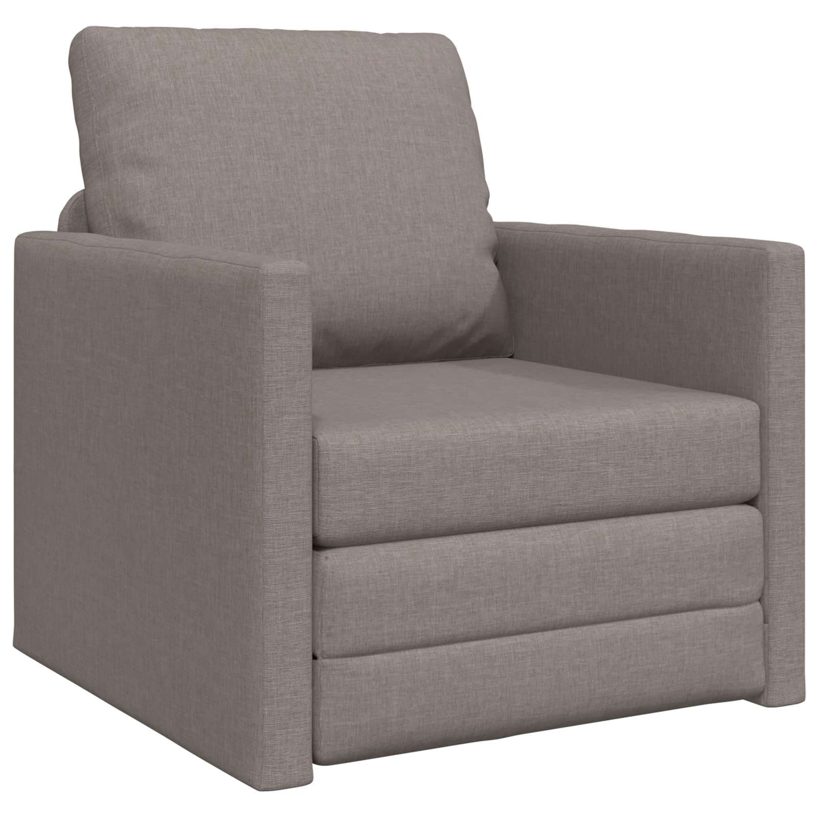 Sofá Cama vidaXL sem Pés 112x174x55 cm Tecido Cinza-acastanhado - 560848599