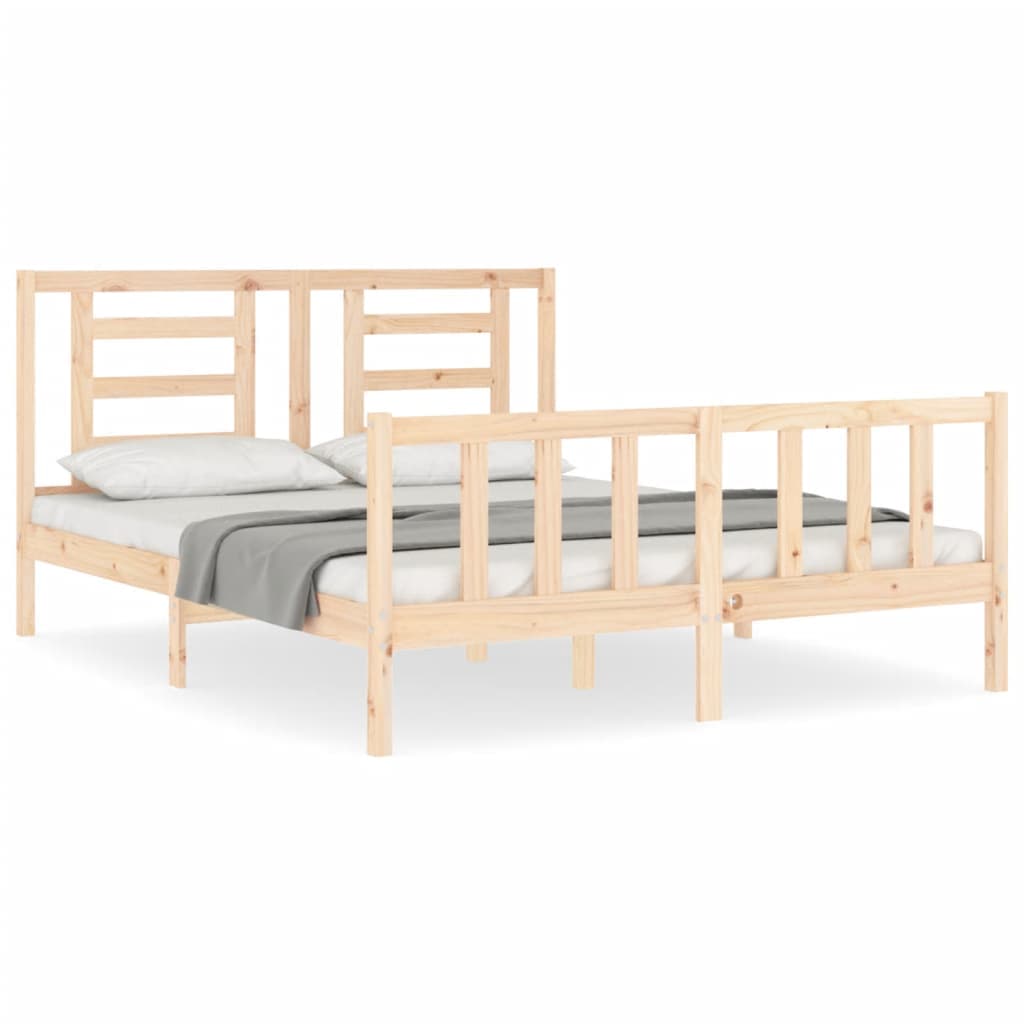 vidaXL Cama sem colchão 160x200 cm madeira de pinho maciça