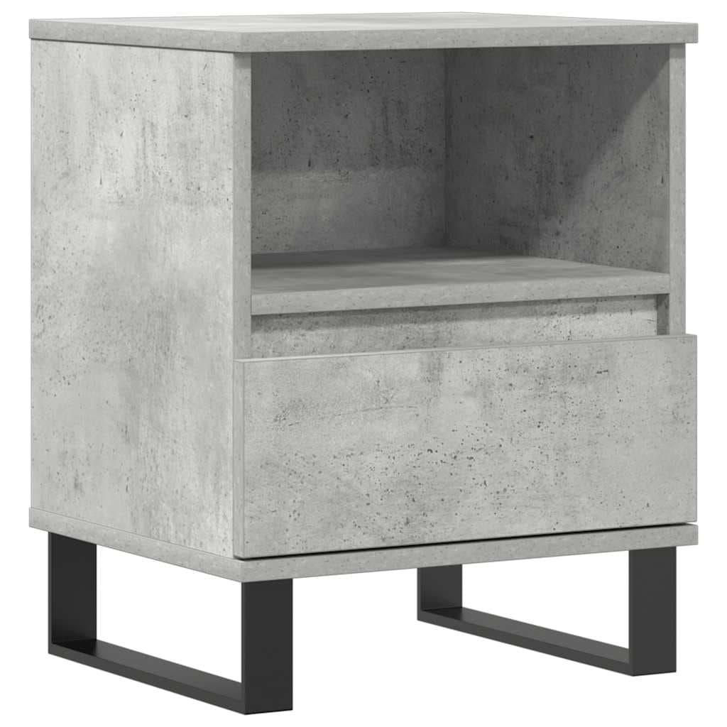 vidaXL Mesa de cabeceira 40x35x50cm derivados madeira cinzento cimento