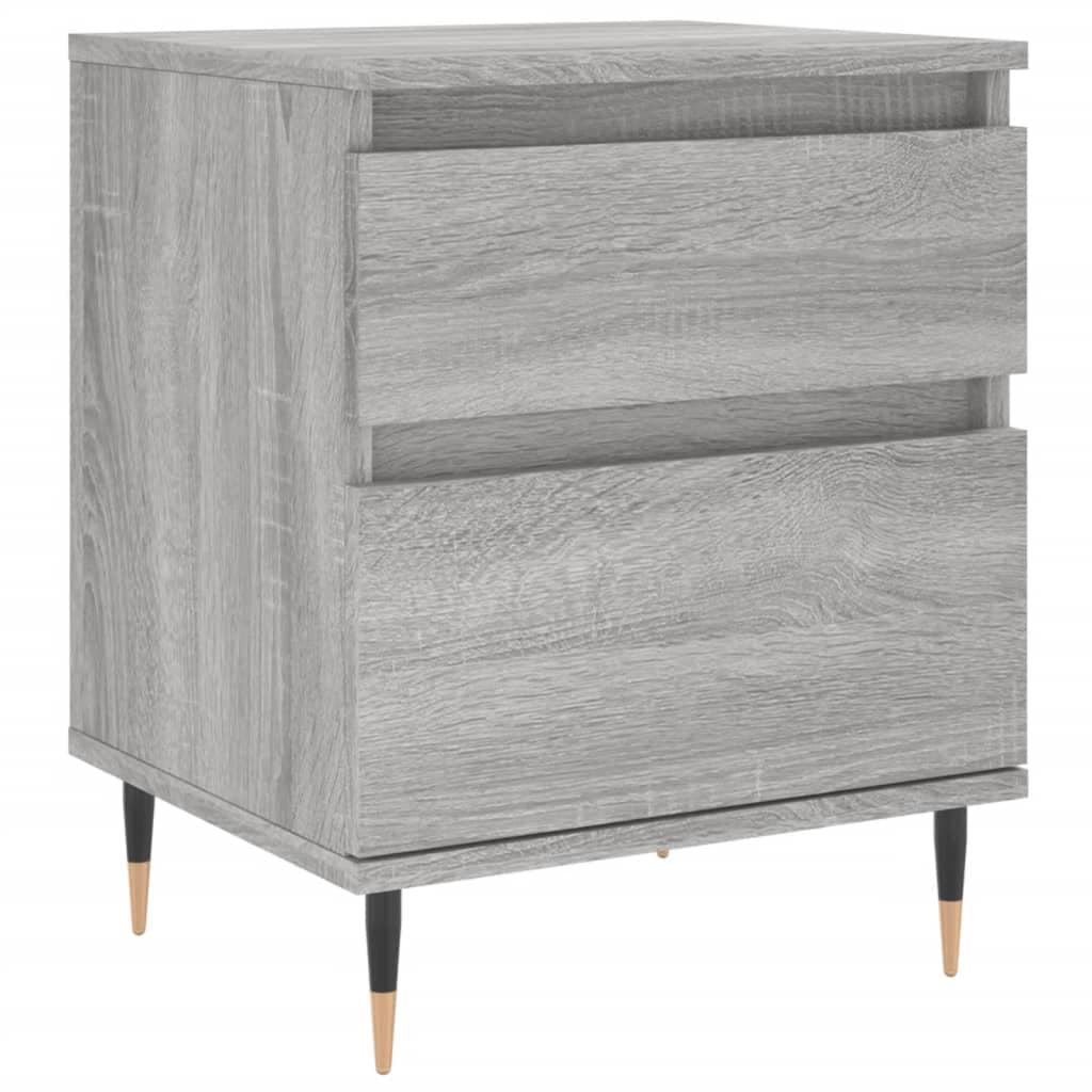vidaXL Mesa de cabeceira 40x35x50 cm derivados de madeira cinza sonoma