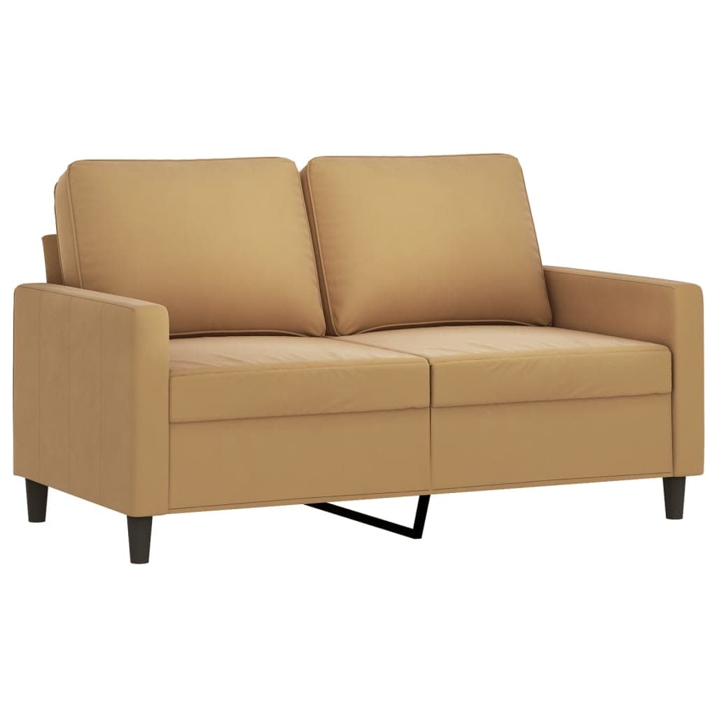 vidaXL Sofá de 2 lugares veludo 120 cm castanho