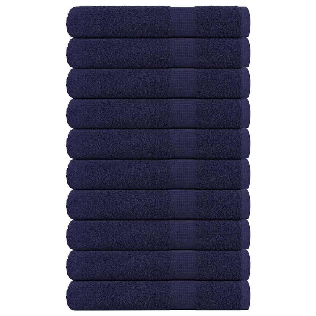 vidaXL Toalhas sauna FROGN 10 pcs 80x200cm 360 g/m² azul marinho