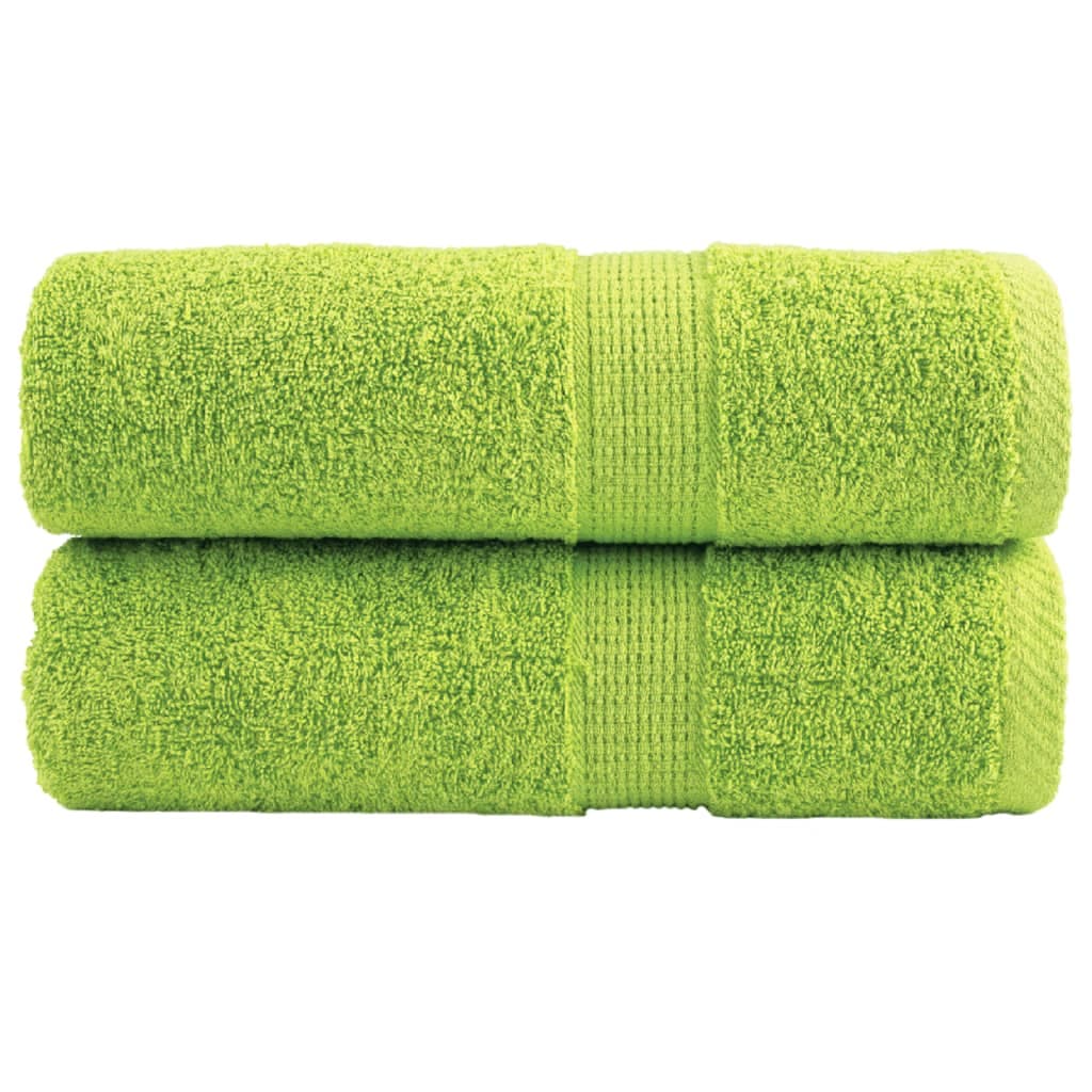 vidaXL Toalhas de rosto premium SOLUND 2 unidades verde-maçã 30x30 cm 600 g/m²