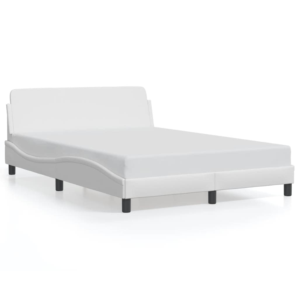 vidaXL Estrutura de cama Dover 120x200 cm couro artificial branco