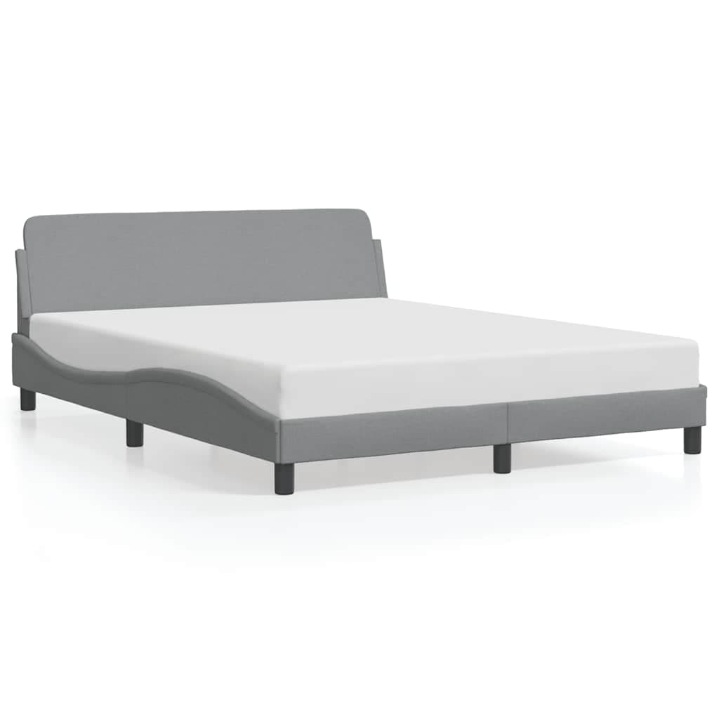 vidaXL Estrutura de cama Dover 160x200 cm tecido cinzento-claro